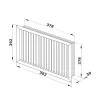 PVC ventilační mřížka bílá s pevnou žaluzií 392x392 mm DALAP 5021