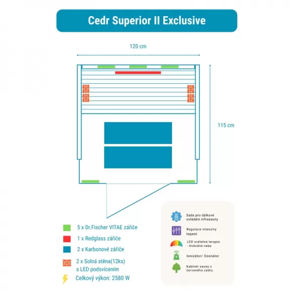 Infrasauna Belatrix Cedr Superior 2 Exclusive HL-200K-E