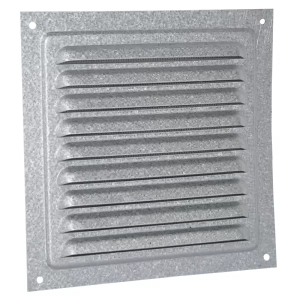 Pozinkovaná větrací mřížka bez příruby se síťkou a pevnou žaluzií 125x125 mm DALAP 549
