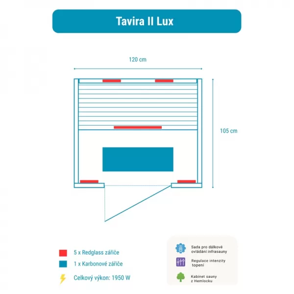 Infrasauna Belatrix Tavira 2 Lux RS2