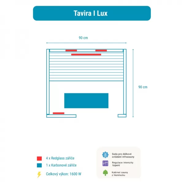 Infrasauna Belatrix Tavira 1 Lux RS1