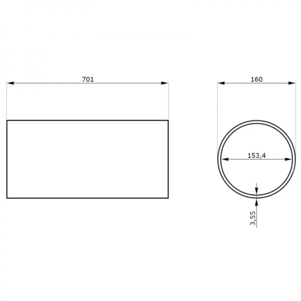Prodlužovací potrubí pro pokojové rekuperace ZEPHIR SIMPLE a SIMPLE DOUBLE, bílé DALAP 56515
