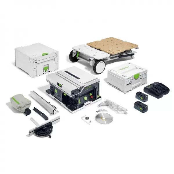 Aku stolní okružní pila + podvozek 2x5,0Ah Festool CSC SYS 50 EBI-Set 577379