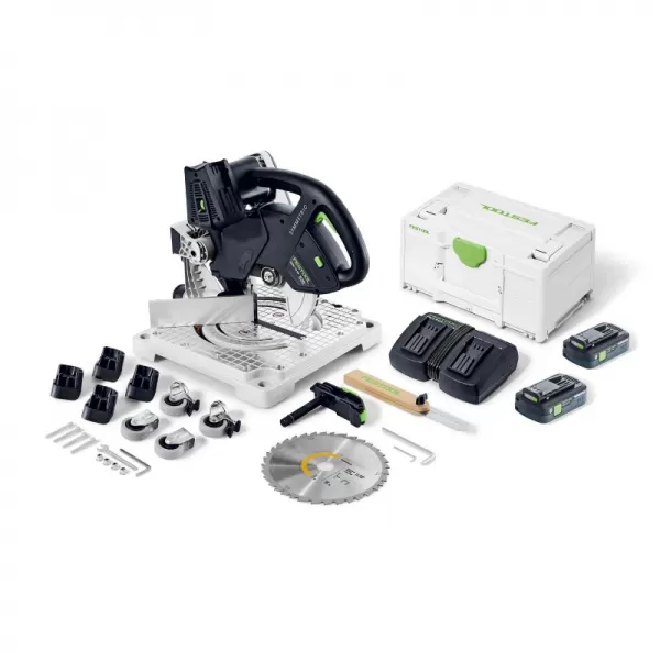 Aku pokosová pila na lišty 2x4,0Ah Festool SYMMETRIC SYMC 70 4,0 EBI-Plus 577464