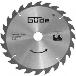Pilový kotouč O 190 x 20 mm, 24 z (HM) Güde 58172