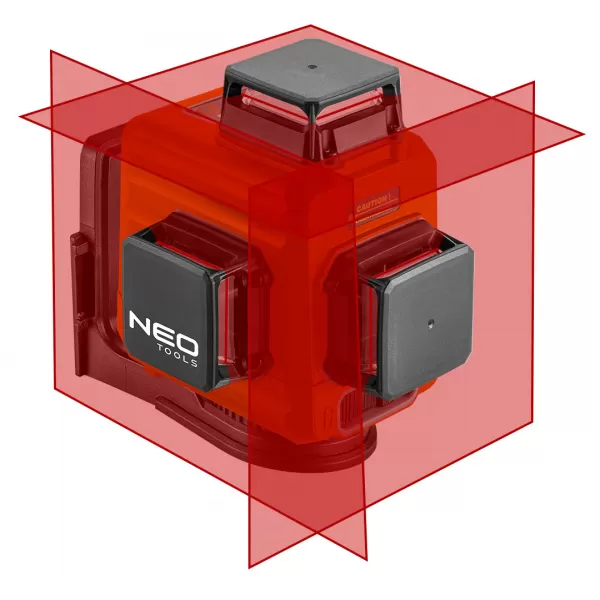 Laser 3D,360st, 15 m, červený, s magnetickým držákem, v kufru NEO tools 75-104