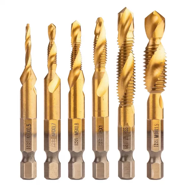 Sada vrtáků HSS TiN závitových M3.0-M10,Hex 6 ks NEO tools 08-959