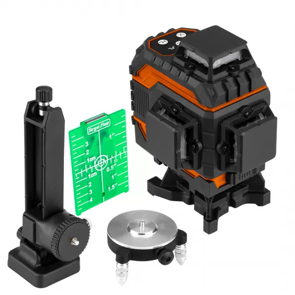 Laser 3D, 25 m, 12 čar, zelený, magnetický držák, kufr NEO tools 75-140