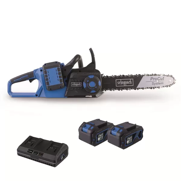 Aku řetězová pila 2x20V/2x4,0Ah/4,5A Scheppach BC-CS355DUO-X-SET XL2