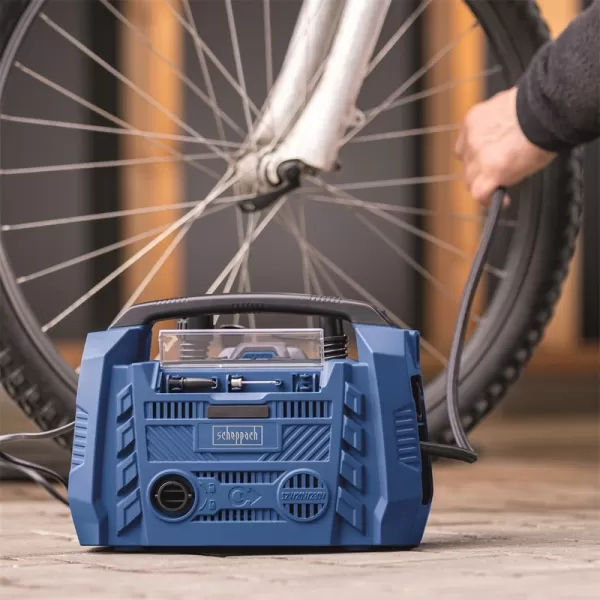 Hybridní kompresor 20V IXES aku / 12V / 230 V Scheppach Air Force 6