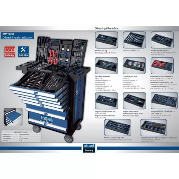 Dílenský vozík Scheppach TW 1000