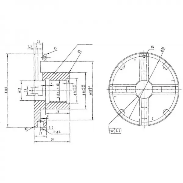 Čtyřčelisťové sklíčidlo průměr 100 mm sada 1 Holzstar 5931021