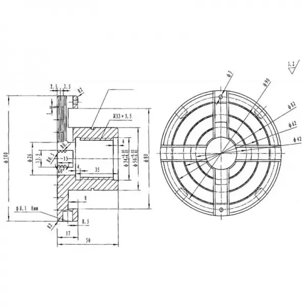 Čtyřčelisťové sklíčidlo průměr 100 mm sada 2 Holzstar 5931023