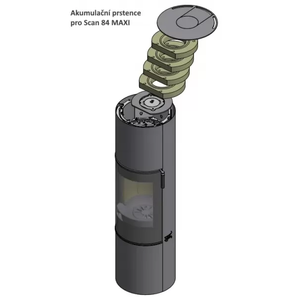 Krbová kamna ocelová dvířka SCAN 84-4 CLASSIC MAXI černý lak