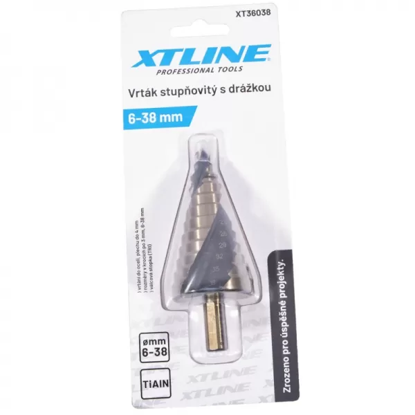 Vrták stupňovitý HSS TiAIN XTline XT36045 | 10-45 mm, krok 5 mm (TRI)