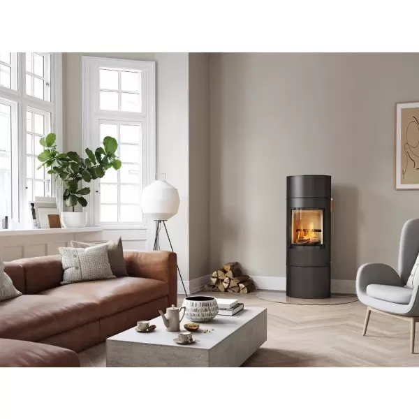 Krbová kamna ocelová dvířka, černá klička SCAN 84-2 CLASSIC černý lak