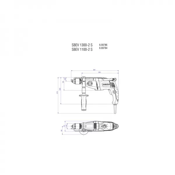 Příklepová vrtačka Metabo SBEV 1100-2 S