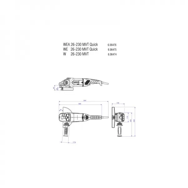 Úhlová bruska 230mm Metabo WE 26-230 MVT Quick