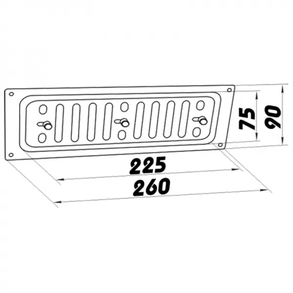 Nerezová větrací mřížka s mechanickým ovládáním 260x90 mm DALAP 6097