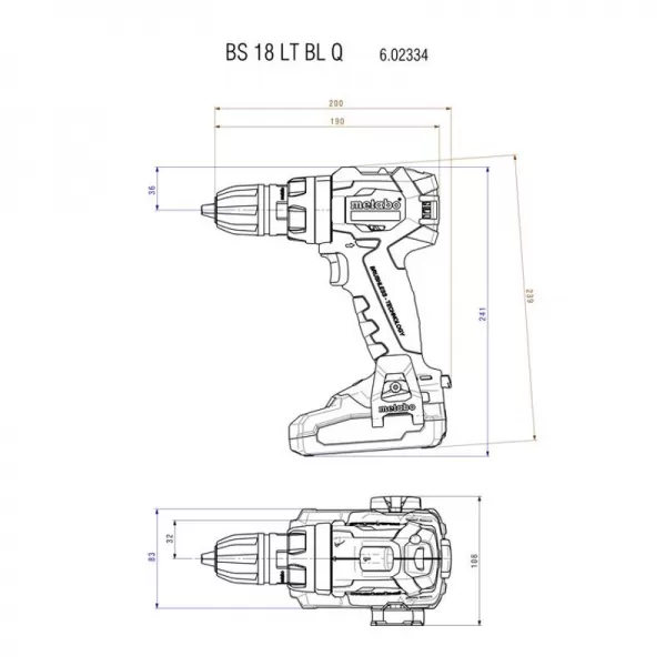 Aku vrtačka bez aku + kufr Metabo BS 18 LT BL Q
