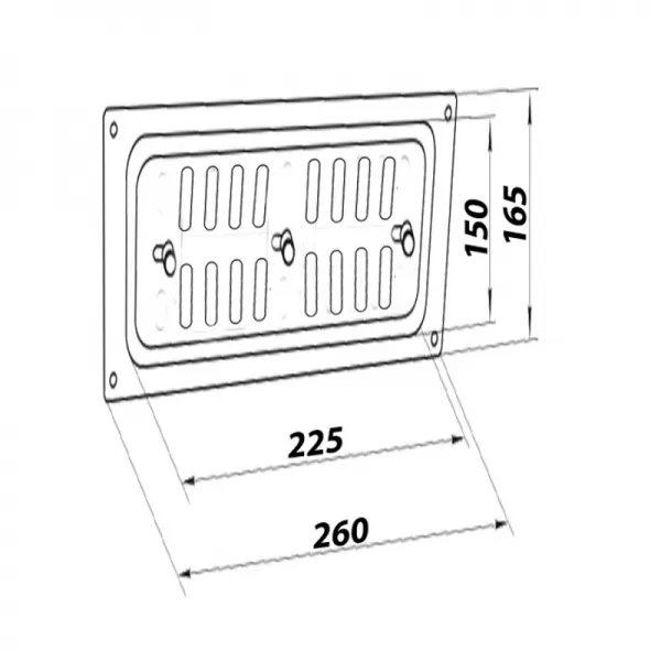 Nerezová větrací mřížka s mechanickým ovládáním 260x165 mm DALAP 6098