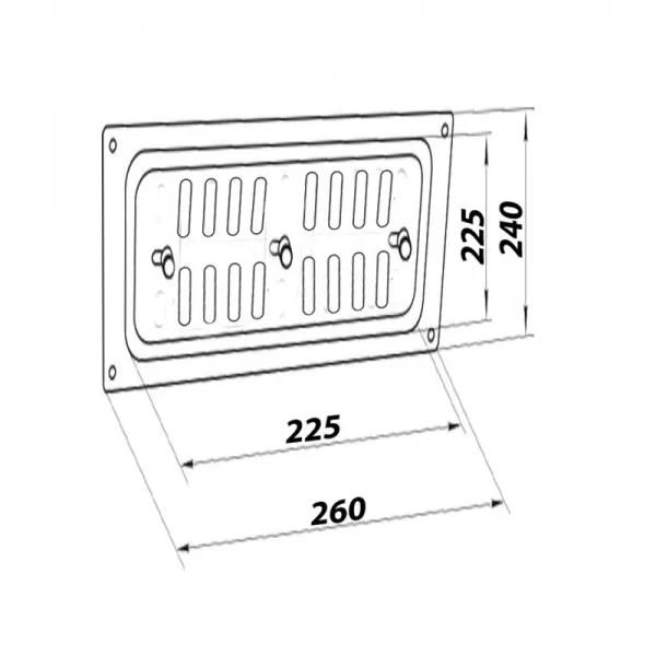 Nerezová větrací mřížka s mechanickým ovládáním 260x240 mm DALAP 6099