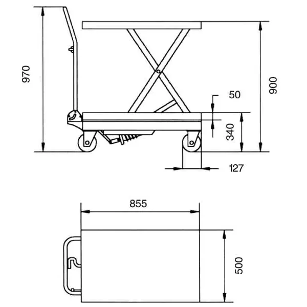 Nůžkový zvedací stůl Unicraft FHT 500