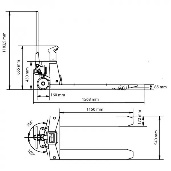 Paletový vozík s váhou Unicraft PHW 2000 W
