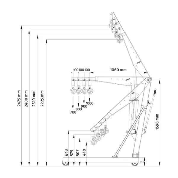 Dílenský jeřáb WKP 1000 Unicraft 6201430