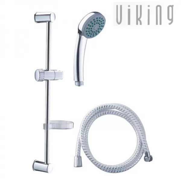 Sprchová sada velká 1funkční hlavice, tyč, držák mýdla, hadice 150cm VIKING 630305