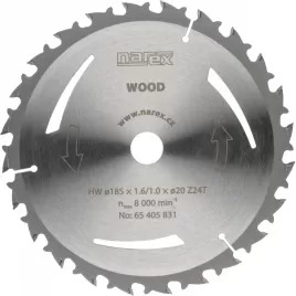 Pilový kotouč WOOD 185x1,6/1,0x20 Z24T Narex 65405831