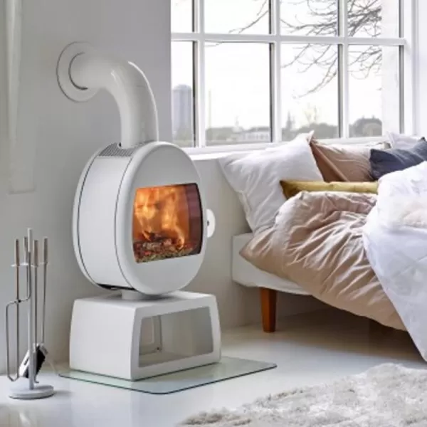 Krbová kamna s podstavcem SCAN 66-4 bílý lak