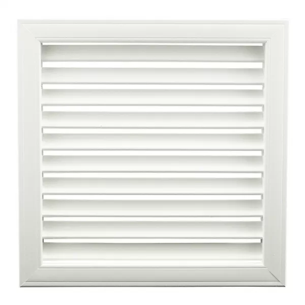 PVC ventilační mřížka bílá s pevnou žaluzií 363x363 mm DALAP 6620