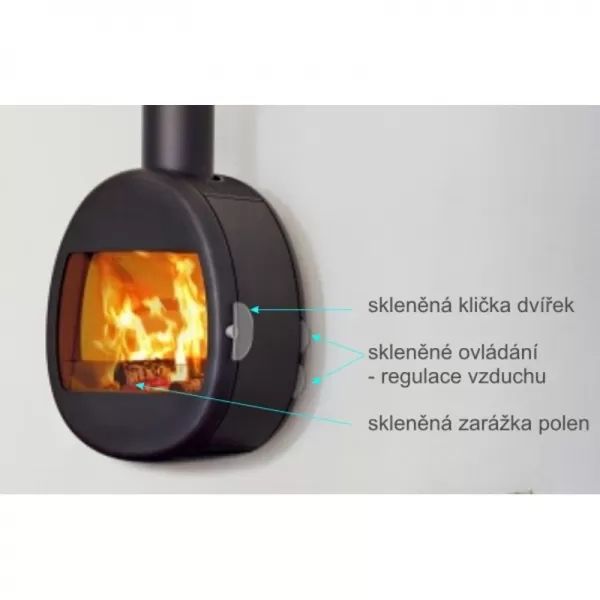 Krbová kamna závěsná SCAN 66-1 černý lak