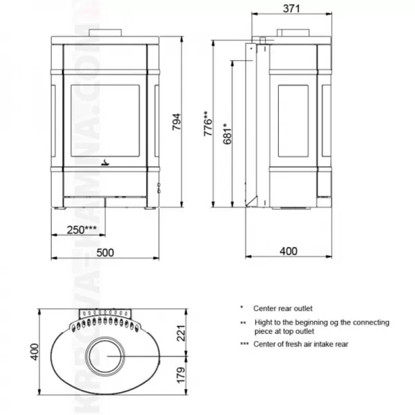 Krbová kamna závěsná s bočním prosklením, hliníkové lišty SCAN 68-8 černý lak