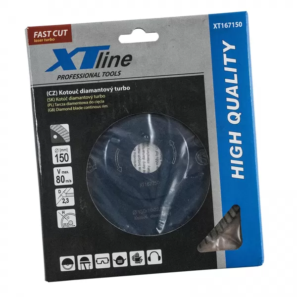Kotouč diamantový řezný TURBO Fast Cut 125x2,2x10x22,2 mm XTline XT167125
