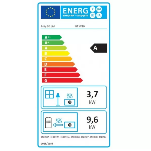 Sporák na tuhá paliva s výměníkem burgundy, pravý PRITY GT W10 FI G DR
