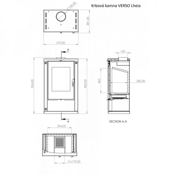 Krbová kamna VERSO Lheia, slonová kost