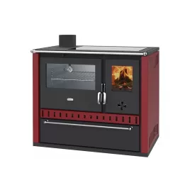 Sporák na tuhá paliva s výměníkem burgundy, levý PRITY GT W10 FI G DR
