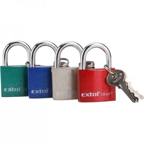 Zámek visací litinový barevný 32mm 3 klíče zacvakávací EXTOL CRAFT 77010
