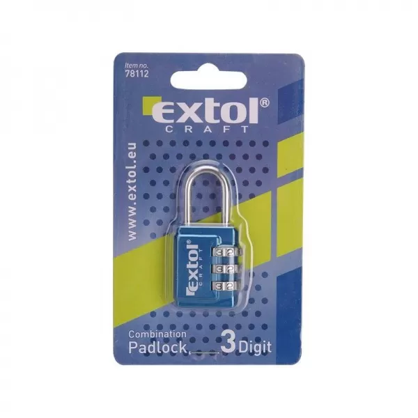Zámek kombinační s trojmístným kódem EXTOL CRAFT 78112