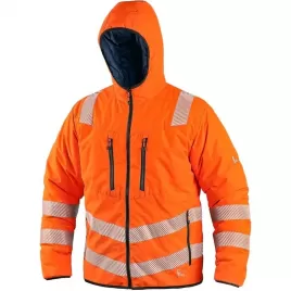 Bunda CXS CHESTER, výstražná, oboustranná, oranžovo-modrá, vel. L