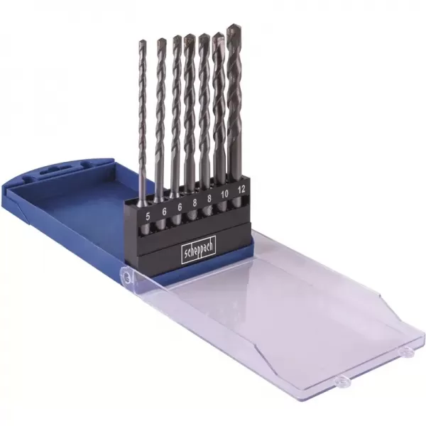 Sada 7 vrtáků SDS Plus - pr. 5/2x6/2x8/10/12 mm Scheppach 7907900705