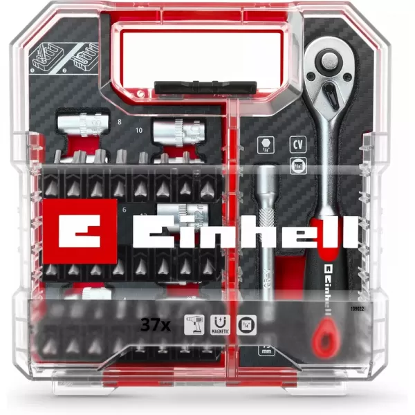 Sada bitů s ráčnou L-CASE Box 37 ks Einhell 49109022