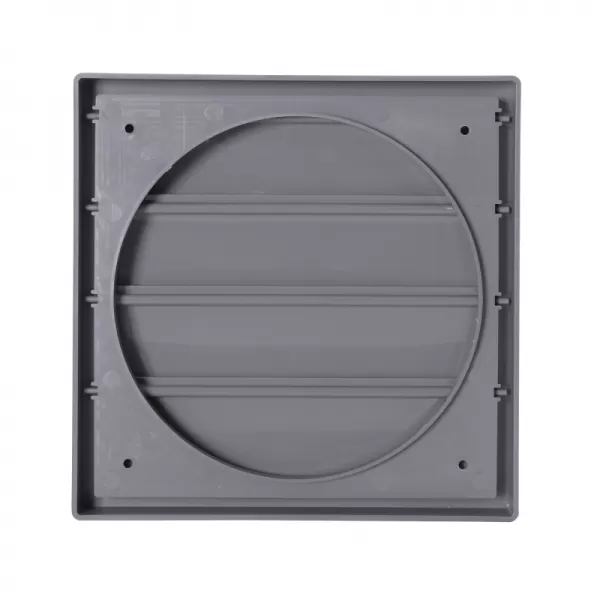 PVC větrací mřížka s přírubou a samotížnou žaluzií, 360x360 mm / O 315 mm, šedá DALAP 8233