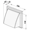 PVC větrací mřížka bez příruby se samotížnou klapkou 154x154 mm, bílá DALAP 8588