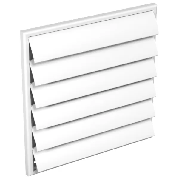 PVC větrací mřížka bez příruby se samotížnou žaluzií 250x250 mm, bílá DALAP 8579