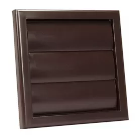 PVC větrací mřížka s přírubou a samotížnou žaluzií, 154x154 mm / O 100 mm, hnědá DALAP 8681