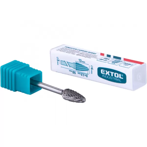 Fréza karbidová kulatý oblouk, 6x13mm, stopka 3mm Extol Industrial 8703853