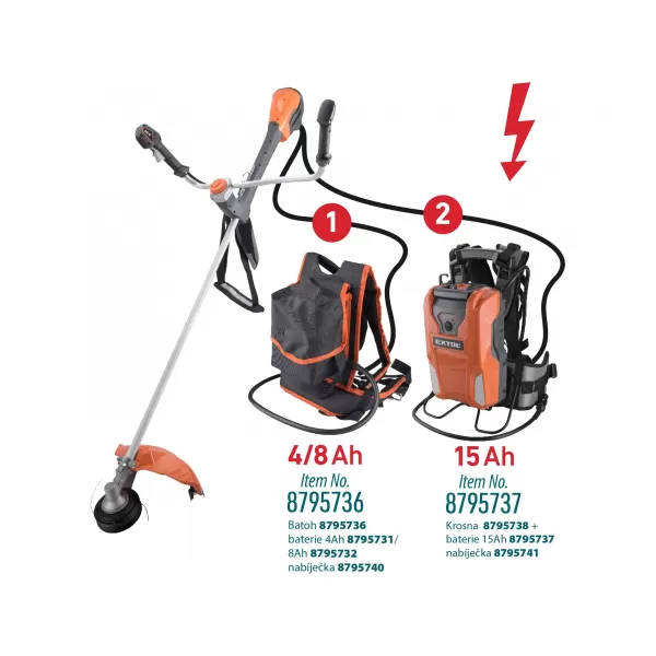 Aku křevinořez/sekačka 60V bez aku BRUSHLESS EXTOL INDUSTRIAL 8795701